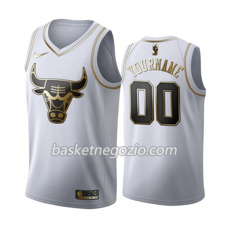 Canotte Uomo Chicago Bulls Personalizzate 2019-20 Nike Bianco Golden Edition Swingman